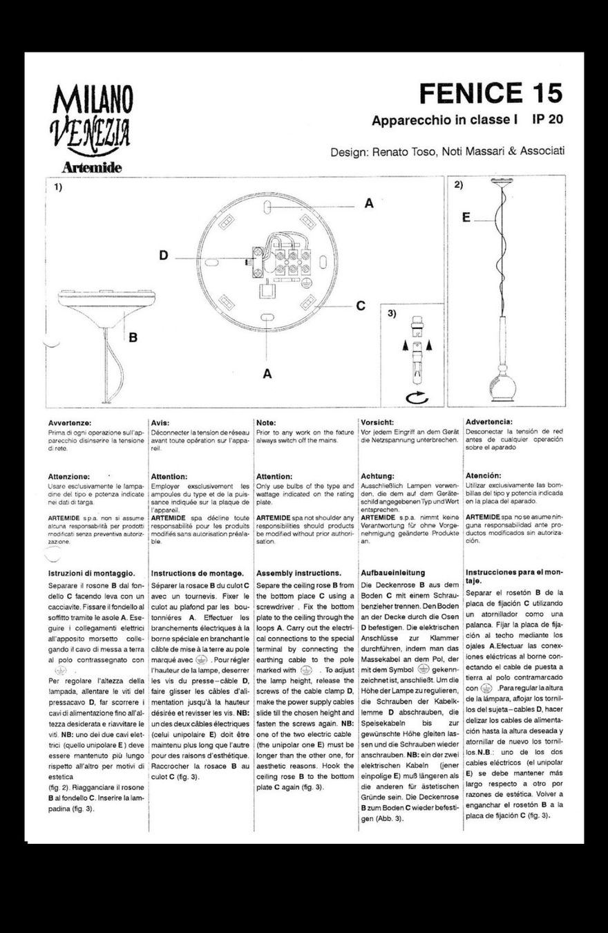 Artemide Lampadari & plafoniere: Artemide Fenice Murano Pendelleuchte – Usato da Uster venduto da fam_z8zj 1