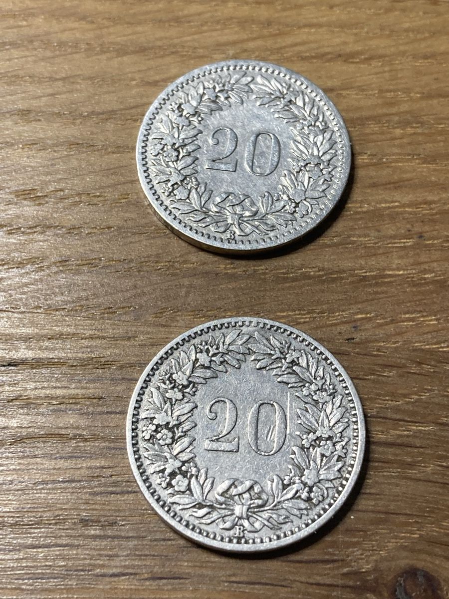 Tutti le monete: Deux jolies pièces de 20 centimes – Usato da Villars-sur-Glâne venduto da Graca03