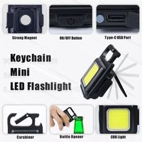 Schlüsselanhänger Mini lampe Akku COB LED Licht Magnet Lampe