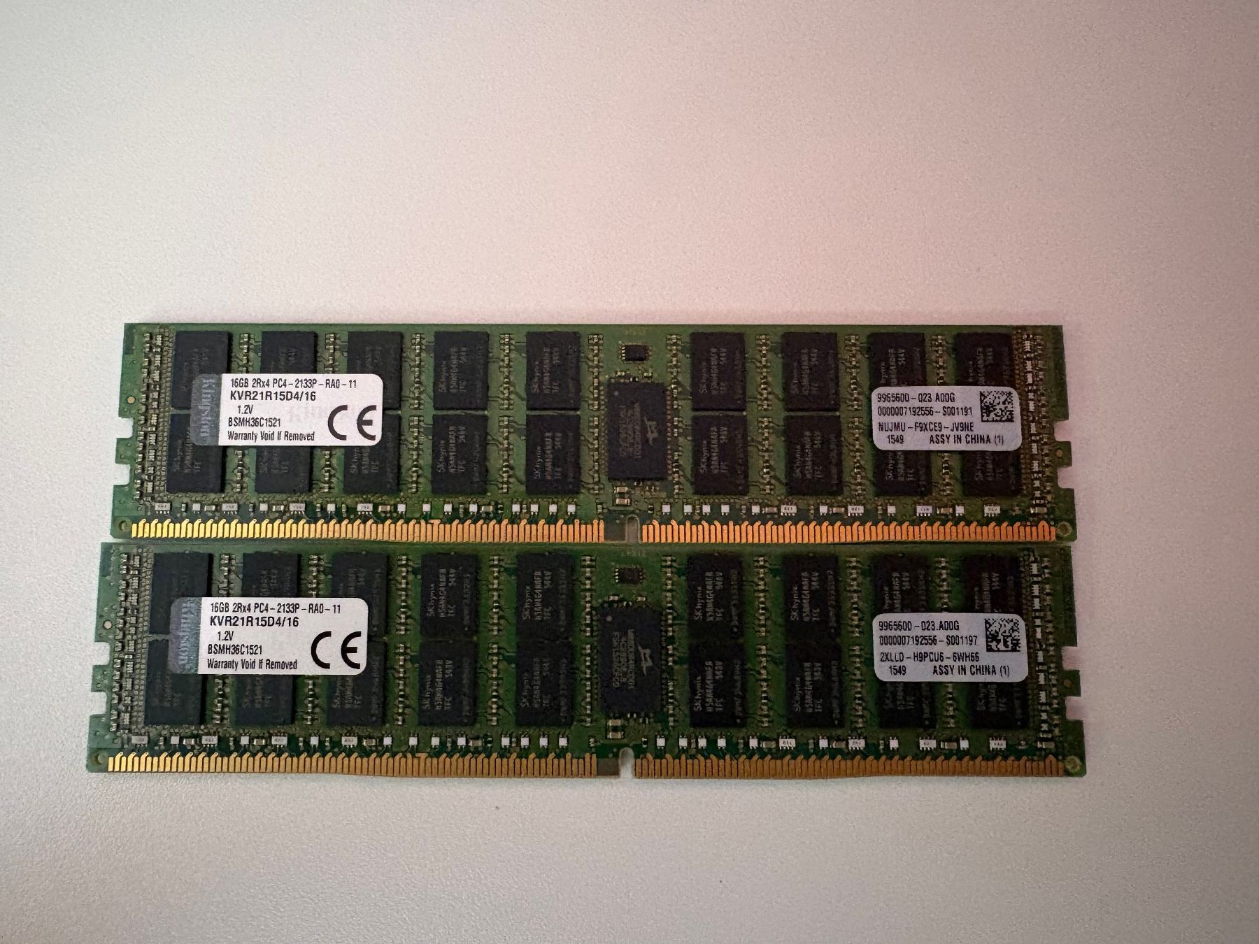 Kingston Memoria / RAM: 2x 16GB DDR4 ECC REG RAM – Usato da Amriswil venduto da hardware_uschi