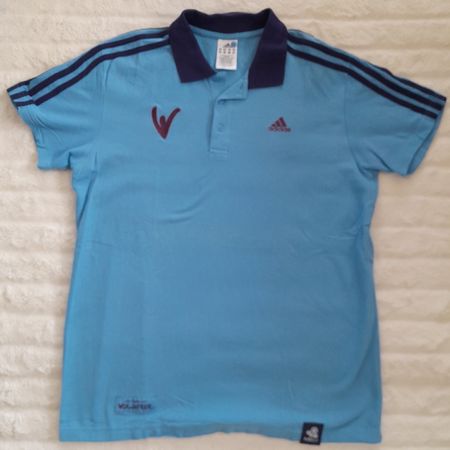Polo Adidas Euro 2012, bleu turquoise, taille L, collector!