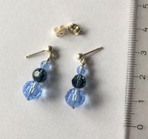 Boucles oreilles Ag & Swarovski bleu / Ohrstecker Silber