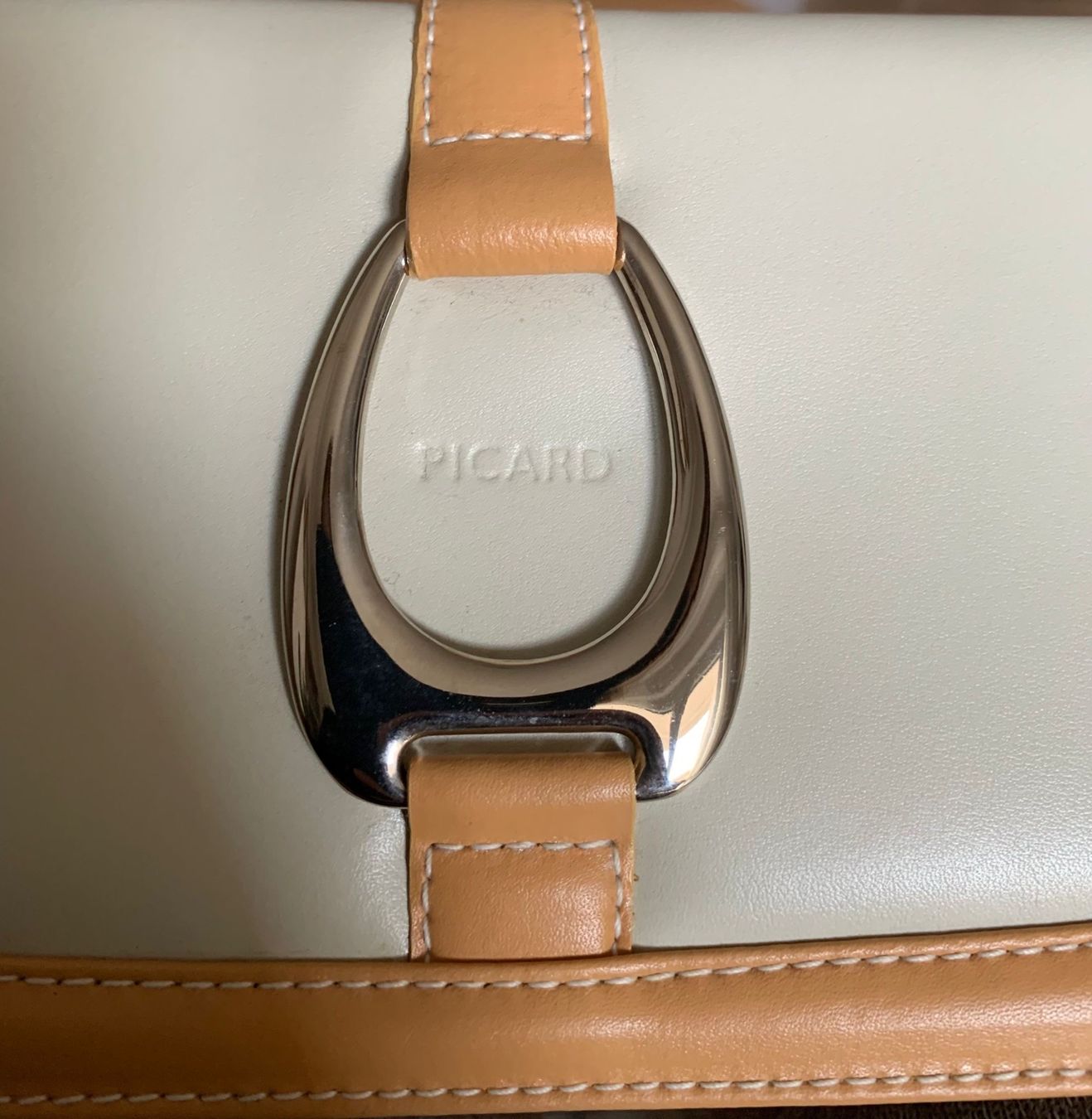 Picard Borse da donna: Picard Leder Tasche Clutch weiss helles orange Aprikose – Usato da Nussbaumen AG venduto da brigitebardot 5