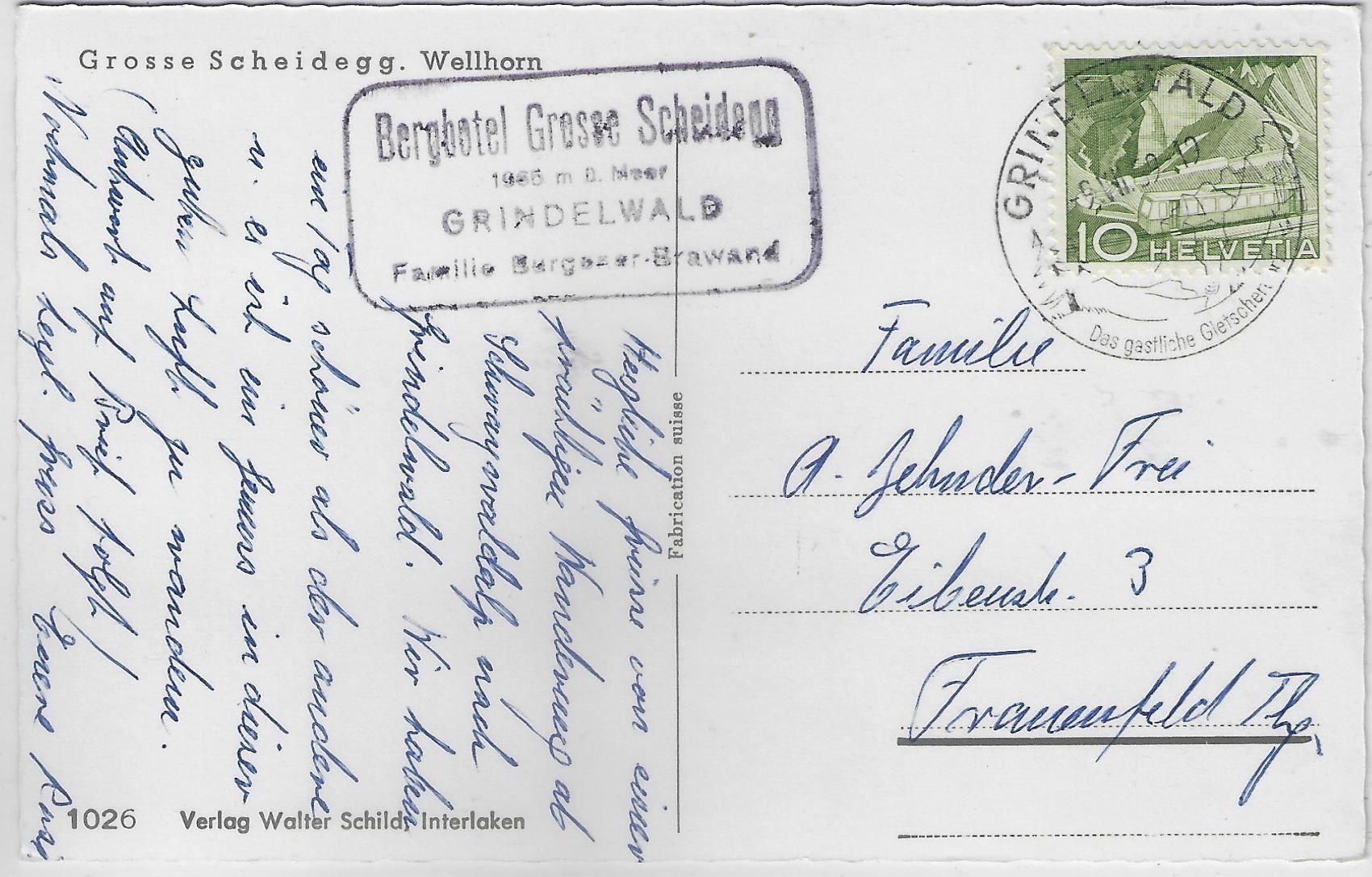 Cartes postales: Grosse Scheidegg - Grindelwald – D'occasion à Ettingen par Kartenplanet 1