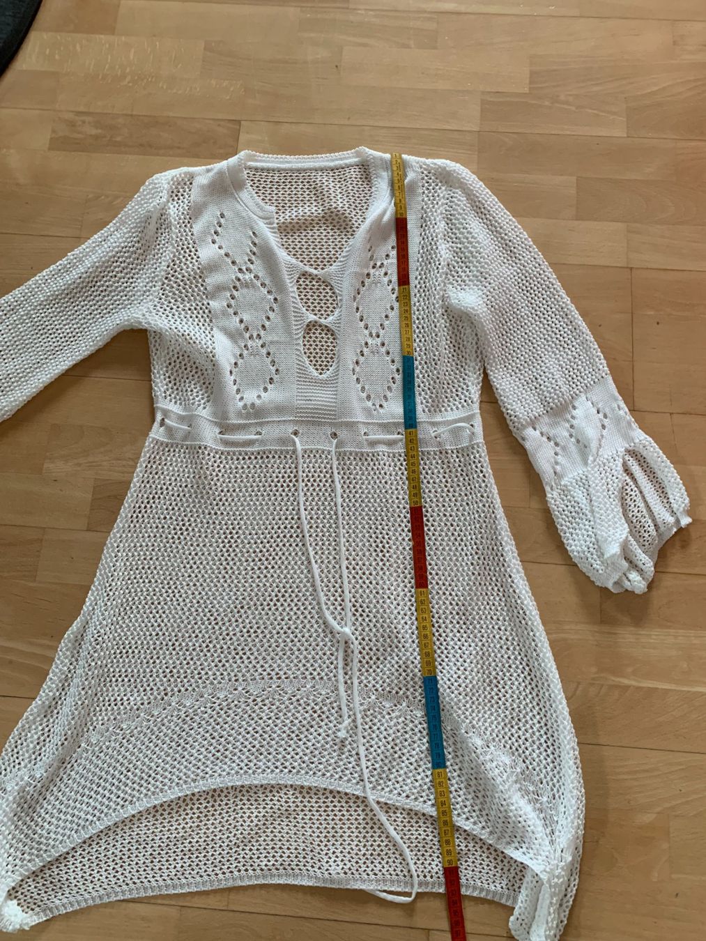 Vestiti: Damen Strickkleid, in Einheitsgrösse, Weiss, transparent – Nuovo (secondo la descrizione) da Worb venduto da farben20zauber 2