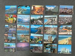 Verschiedene alte Postkarten aus verschiedenen Ländern.