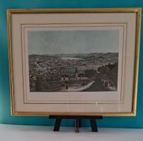 Alte Ansicht von Zürich Waid, übereck vergoldet gerahmt