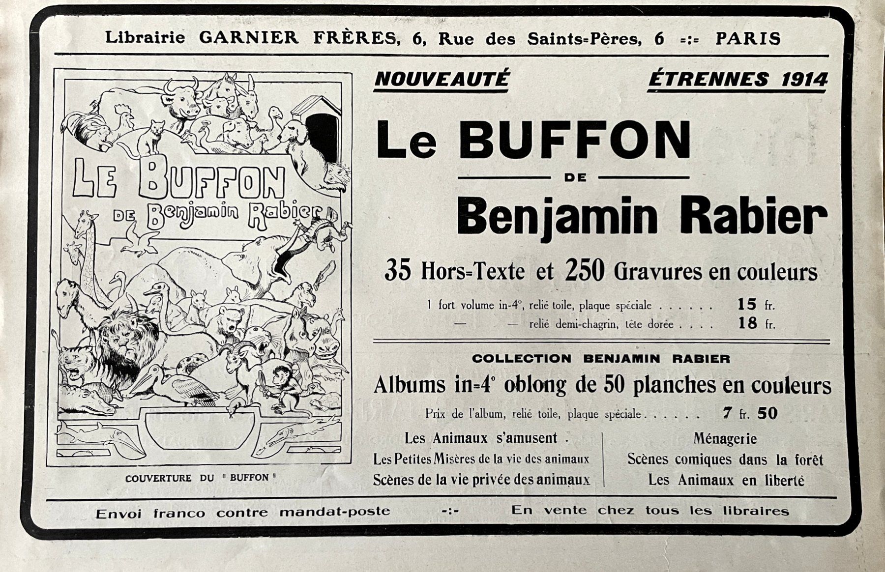 Posters & Illustrations: Benjamin Rabier - Alte Werbung / Ancienne réclame 1913 – D'occasion à Savagnier par Ne2065