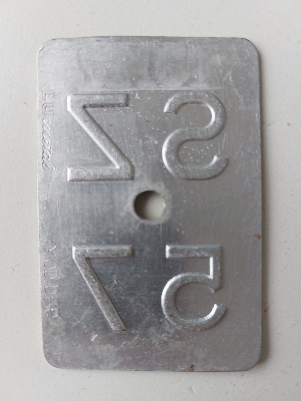 Sachs Schilder: Velonummer SZ 57 Mofanummer plaque Mofa – Gebraucht aus Schenkon von Uhu007 1