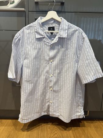H&M Herren Hemd, gestreift, Sommerhemd, Grösse L