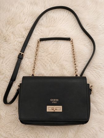 Sac à main Guess 1981 - Noir - Bandoulière & Chaîne dorée