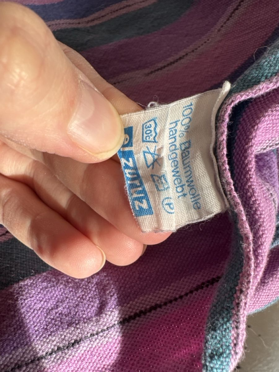 Foulard & Sciarpe: Handgewebtes Baumwoll-Tuch mit Fransen – Usato da Burgdorf venduto da Lou-123 1