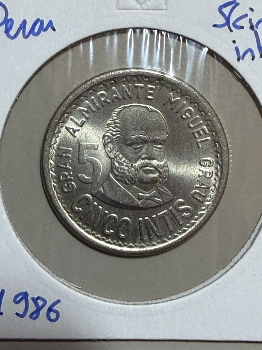Tutti le monete: Pérou - 5 intis - 1986  – Usato da Payerne venduto da Mike1682