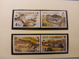 Lot de 4 timbres de Gambie - Crocodiles🐊 - Rare !