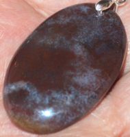 Anhänger L-5798 – Indonesischer Moosachat Cabochon 36x22mm