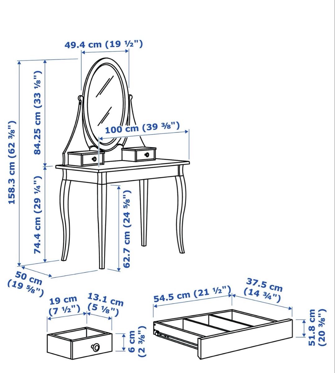 Ikea Coiffeuses: Hemnes Frisiertisch mit Spiegel – D'occasion à Dürnten par anja_r79 2