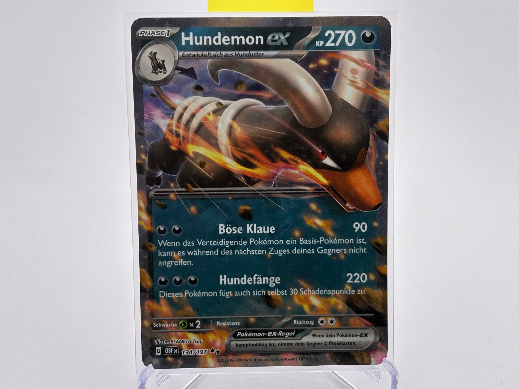 Pokémon Carte collezionabili: Obsidianflammen - Hundemon ex  (OBF 134) - DE – Nuovo (secondo la descrizione) da Allschwil venduto da Bullach