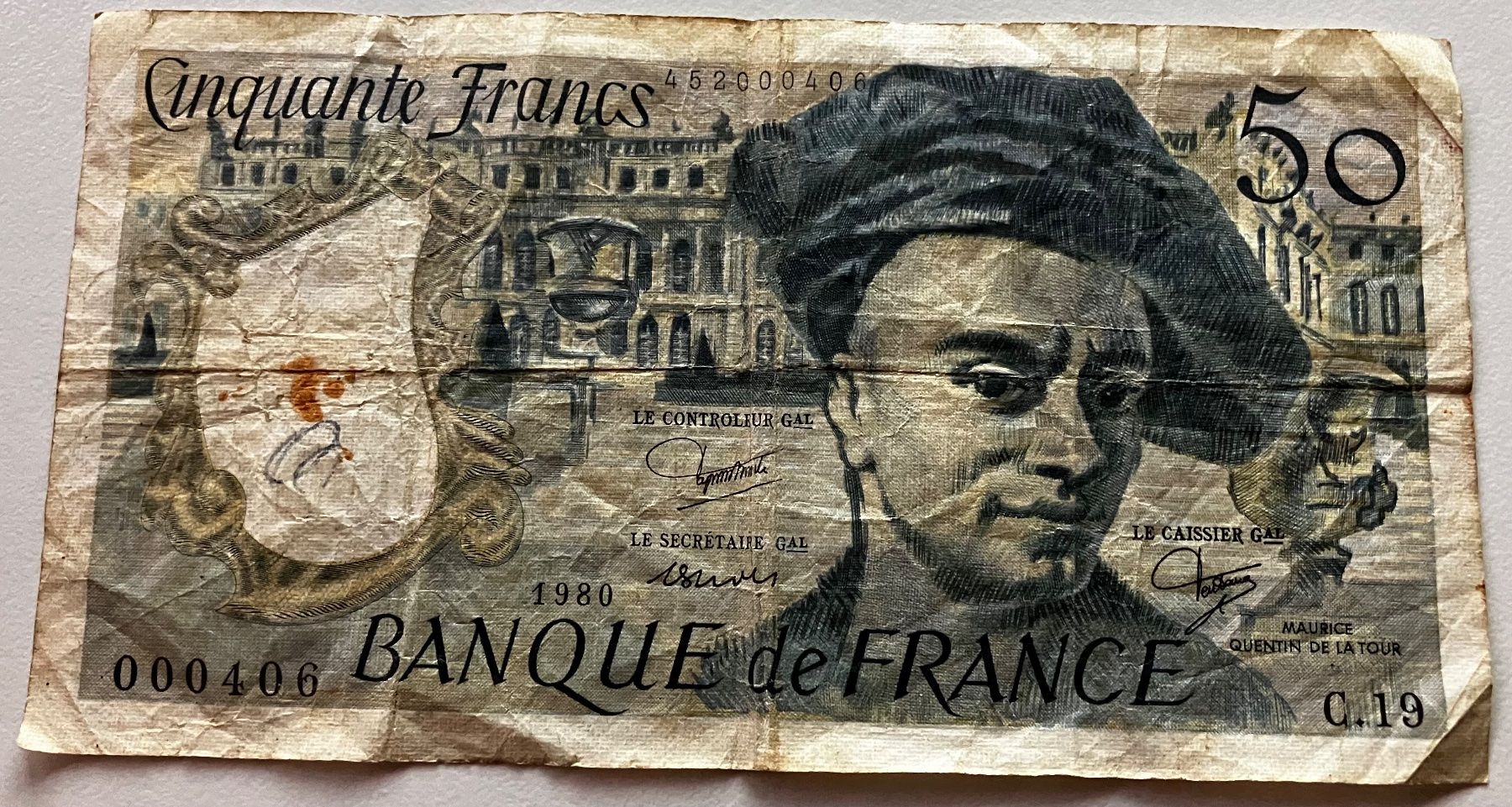 Banconote: Frankreich 50 Francs 1980 – Usato da Algetshausen venduto da Carrhard