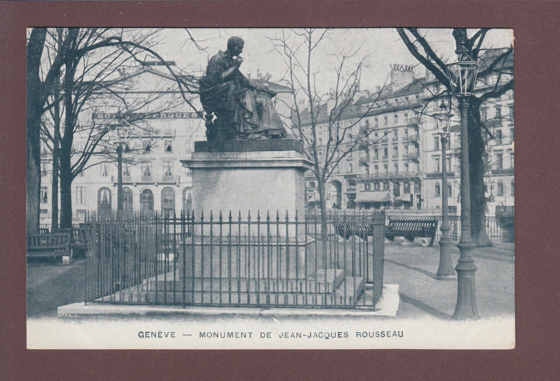 Cartoline postali: GENEVE - Monument J.-J. Rousseau – Usato da Pully venduto da nicecards