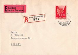 ROHRPOST  in BERN 1945 - SELTEN !!!