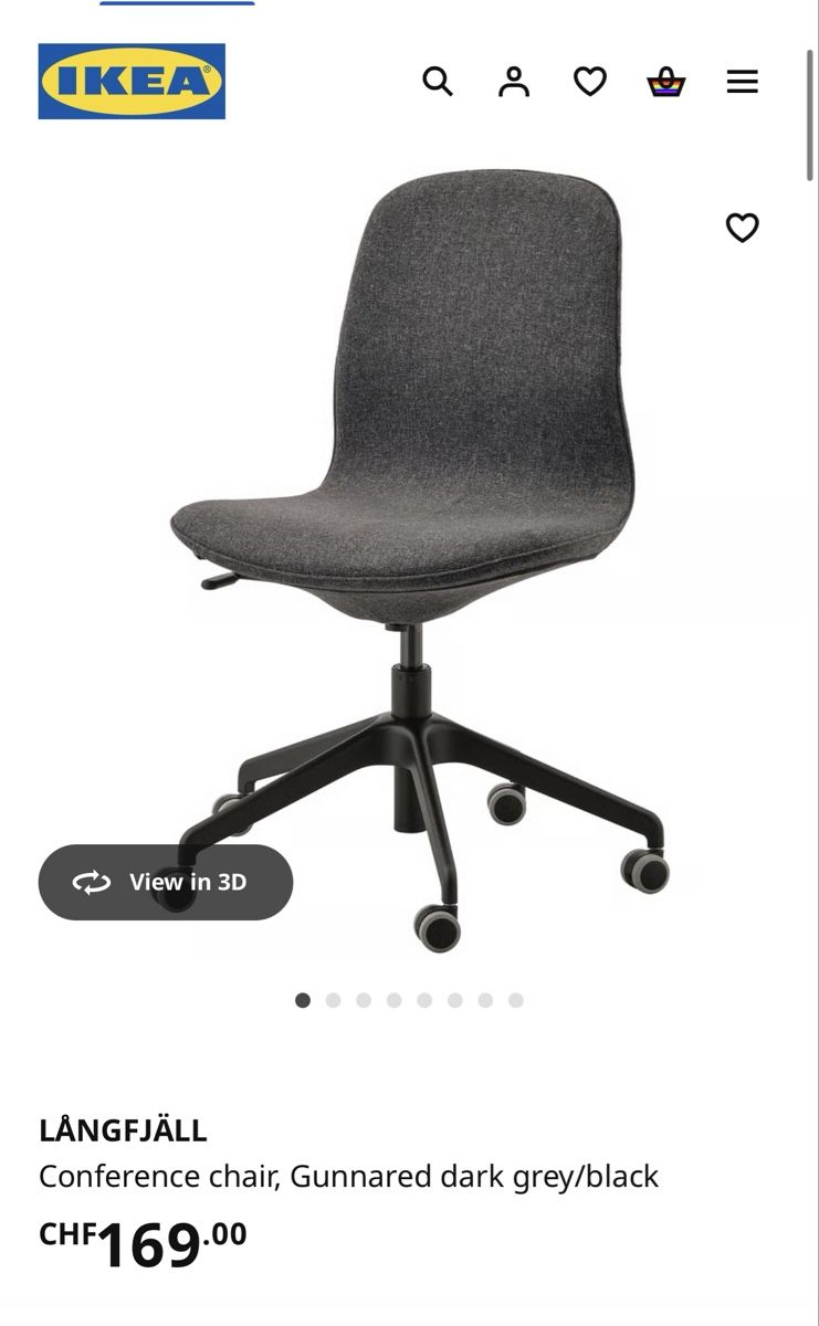Ikea Sedie: Ikea Langfjall Bürostuhl – Usato da Luzern venduto da MN12 2