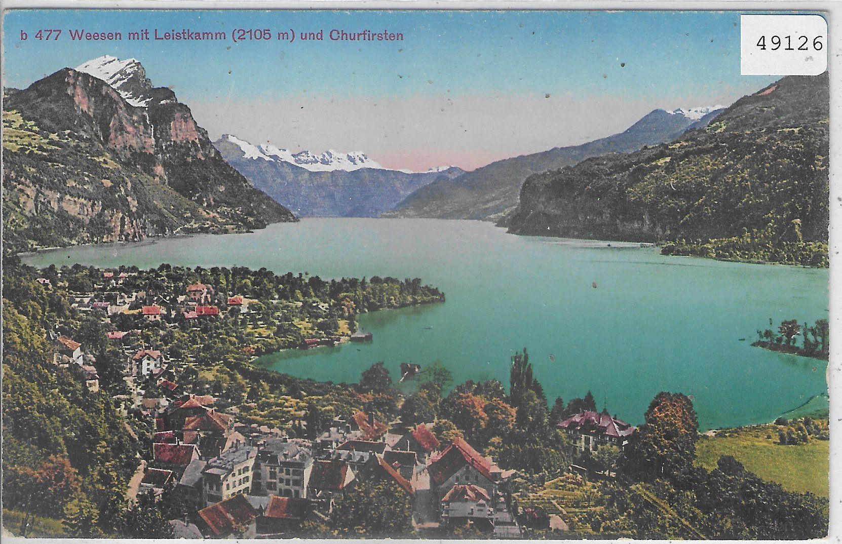 Cartoline postali: Weesen - Generalansicht - Litho – Usato da Ettingen venduto da Kartenplanet
