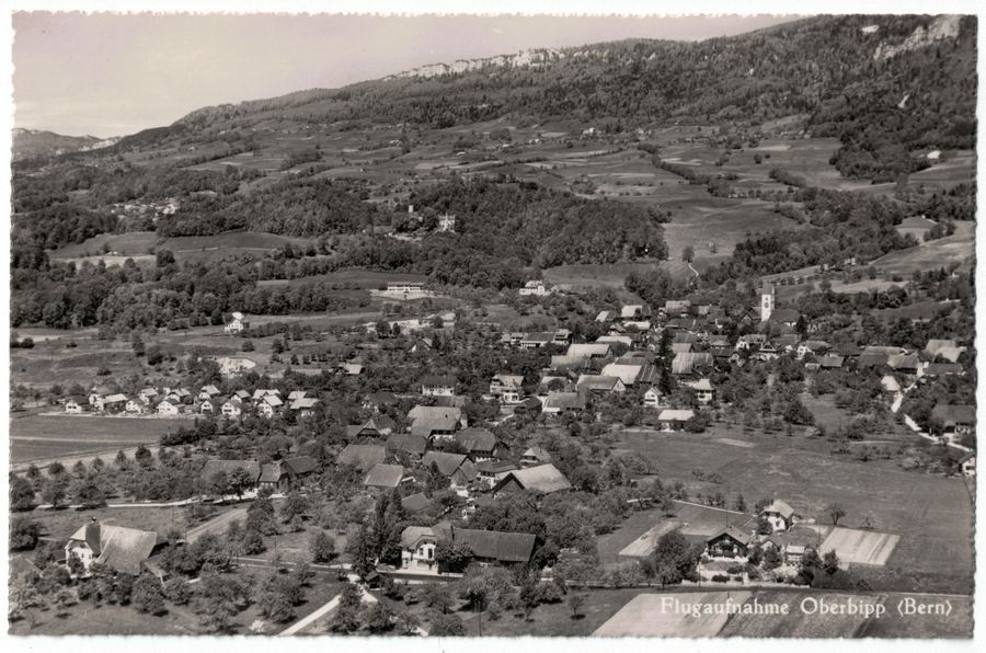 Cartoline postali: Oberbipp, Flugaufnahme, um 1940 – Usato da Frauenfeld venduto da POML