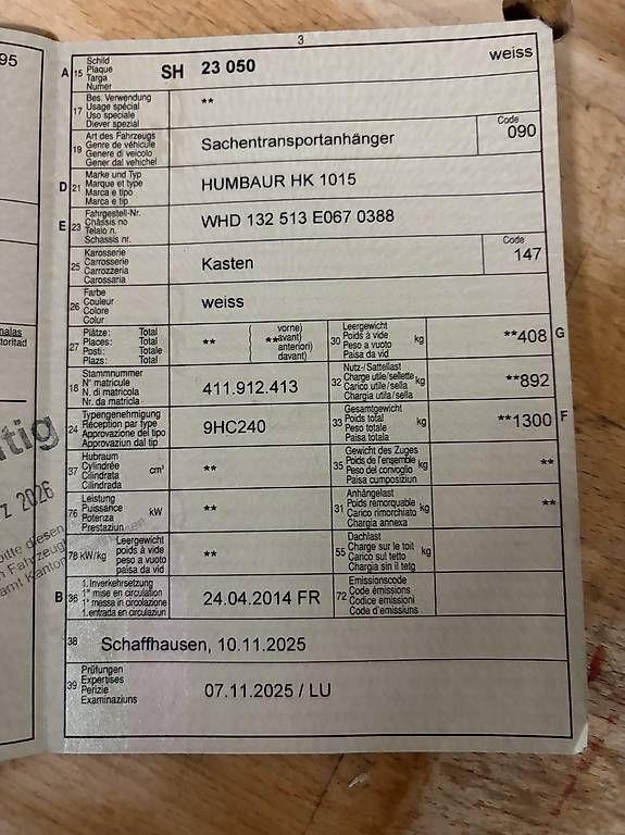 Rimorchi: Kastenanhänger ab Mfk – Usato da Lausen venduto da Gjuliana4 4