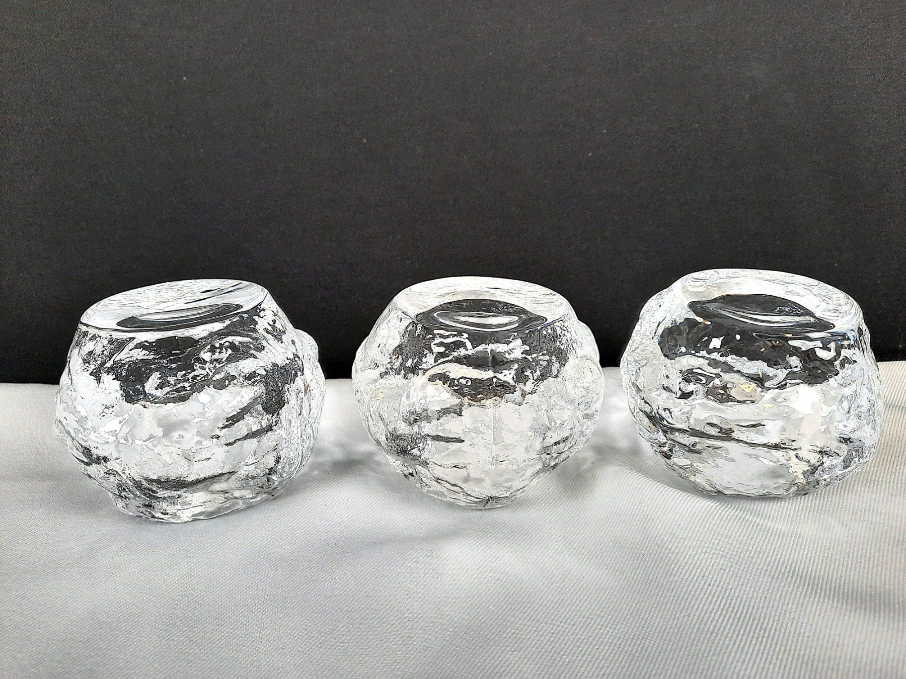 Kosta Boda Portacandele: KOSTA BODA Schneeball- Teelichter 3er-Set – Nuovo (secondo la descrizione) da Beinwil am See venduto da Restwert_Beinwil 3