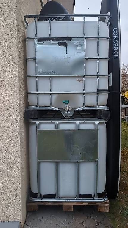Abbeveratoi e trogoli: 2 IBC Wassertank 1000l Wasserbehälter RegenwassertankGarten – Usato da Wettingen venduto da ray_boccia 3