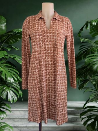Damen Kleid Hahnentrittmuster