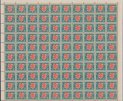 1928, J46 (Winterthur) kompl. 100er Bogen postfr. **, 100.-+