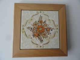 Untersetzer Keramik Holz 21 x 21 cm handgemacht Unikat!
