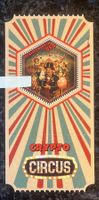 Kryptobriefmarke Circus rot gelbes Zelt