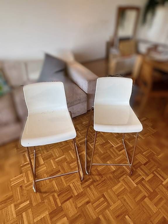 Hocker: 2 tabourets de bar IKEA GLENN  blanc/chromé – Neu und originalverpackt aus Pully von tat_x5cn 1