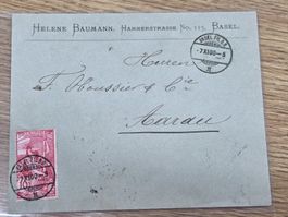 UPU 78B Warze auf Hand, Brief Basel Aarau 7.11.1900
