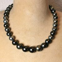 Collier perles de Tahiti RD Rainbow 10-14mm Ag925