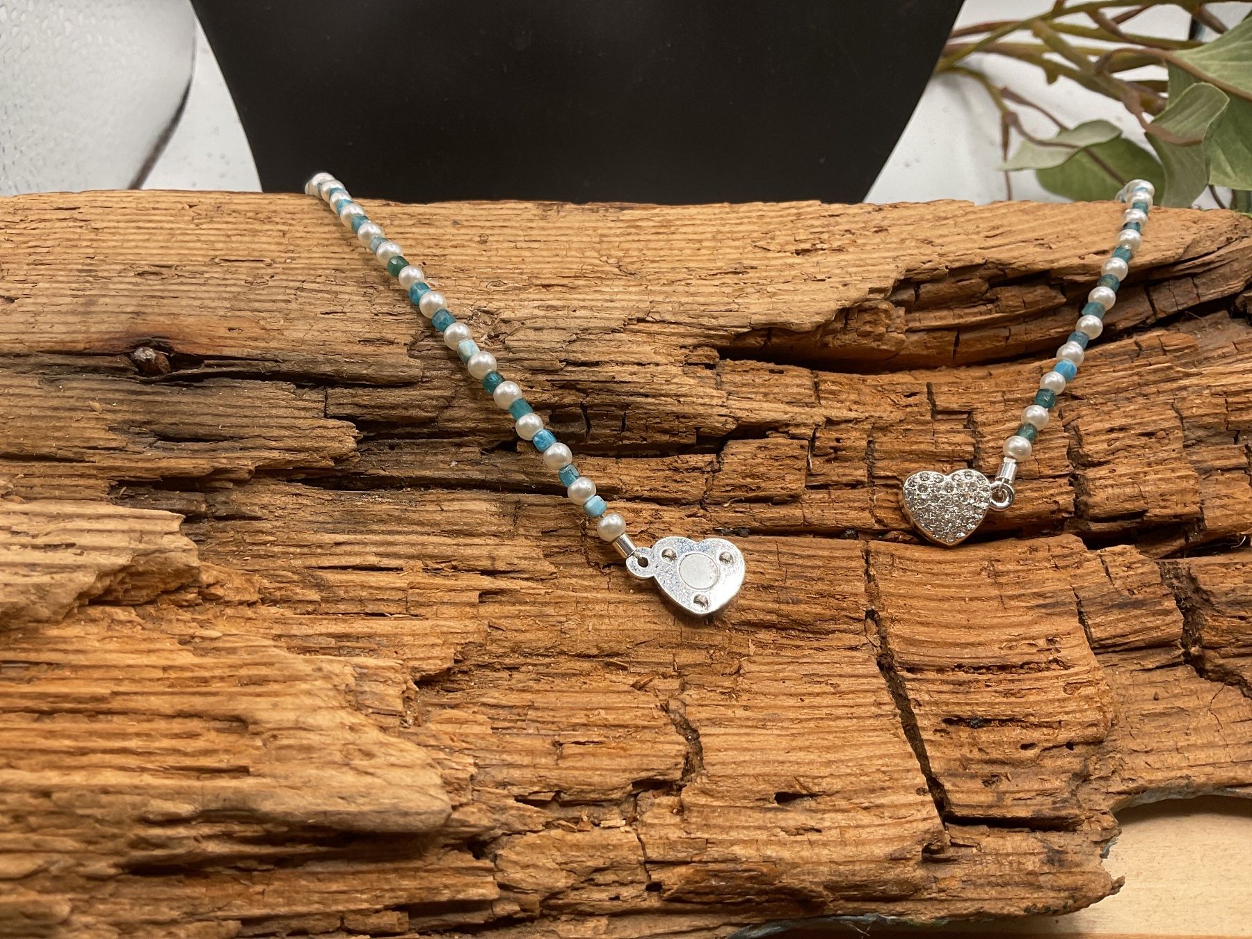 Catenine: Collier mit kleinen Apatiten und Perlen, Länge 42cm – Nuovo (secondo la descrizione) da luzern venduto da Alpendorf1 3