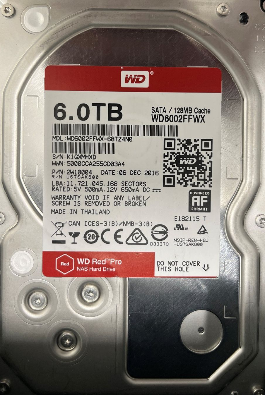 Western Digital Dischi rigidi: WD Red Pro 6TB SATA NAS – Usato da Bettwil venduto da man_kys8 1