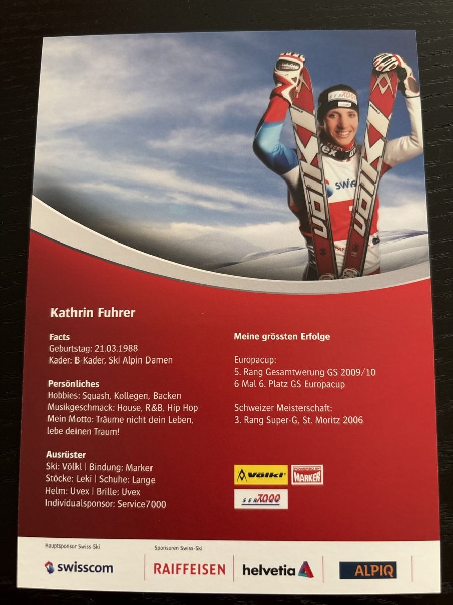 Autographes: Kathrin Fuhrer – D'occasion à Uetendorf par hoisle 1