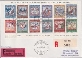 1965-1967, DREI SÄTZE auf Express-Brief P.Patria, SPEZIELL!
