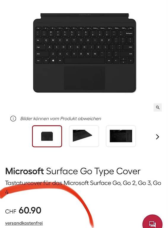 Microsoft Tastiere: neue Microsoft Surface Go Tastatur – Nuovo e nell'imballaggio originale da Necker venduto da liq24 1