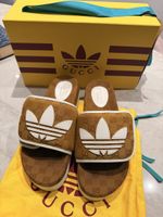 Adidas x Gucci Canvas Platform Sandalen / Slides Gr. 10 /44