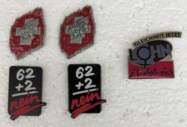 Ansteckpins: Konvolut, 5 Stück