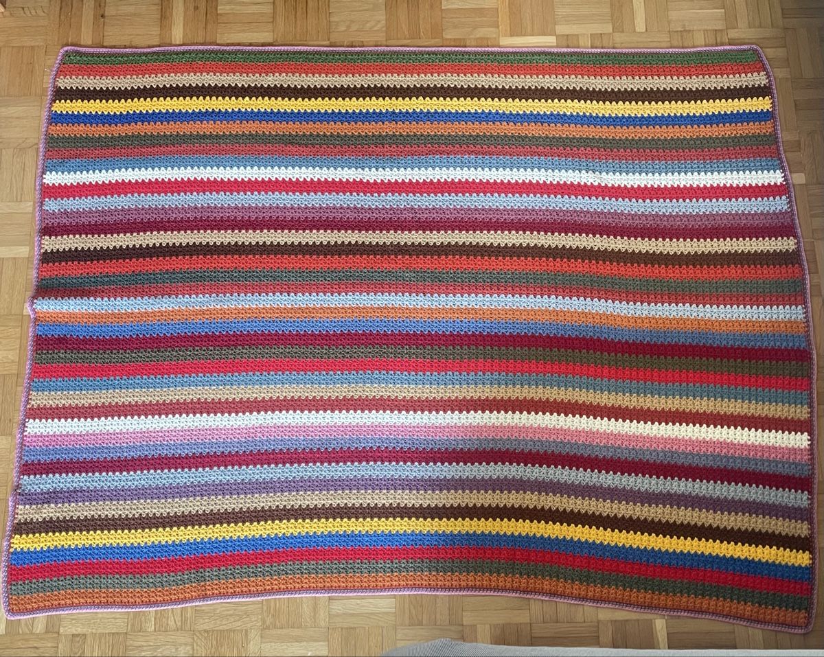 Coperte: Handgestrickte Decke mehrfarbig gestreift  – Nuovo (secondo la descrizione) da Bern venduto da dek_7bjd 3