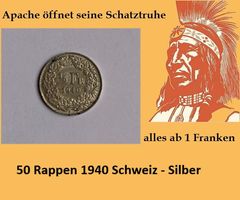 50 Rappen 1940 - Silber - Schweiz