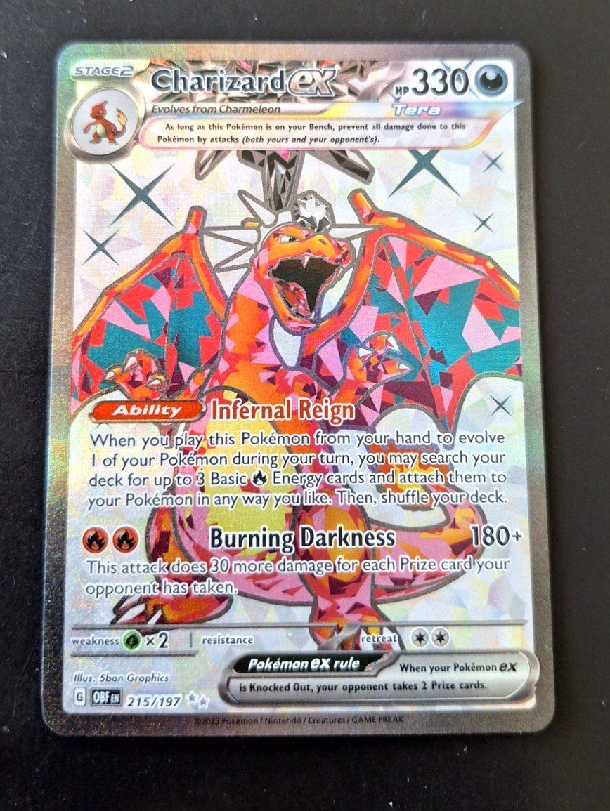 Pokémon Sammelbilder & Trading cards: Charizard ex #215 Pokemon Obsidian Flames – Gebraucht aus Sugiez von eLCangri90