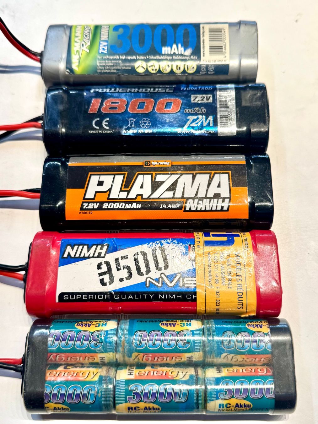 Modellismo RC: Lot d’accus NiMh 7.2V – Usato da Lausanne venduto da Techobby