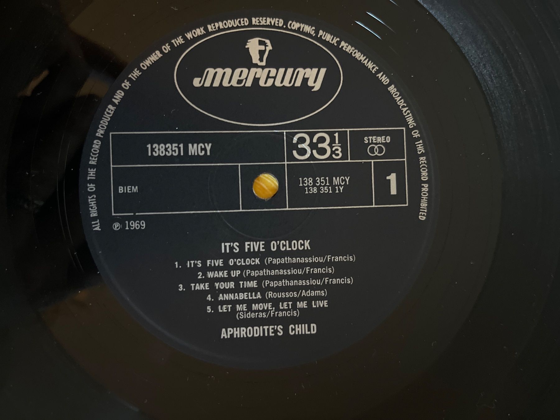 Dischi in vinile: S1551/Aphrodite's Child - It's Five O'Clock – Usato da Frutigen venduto da Philippe_jsp 3