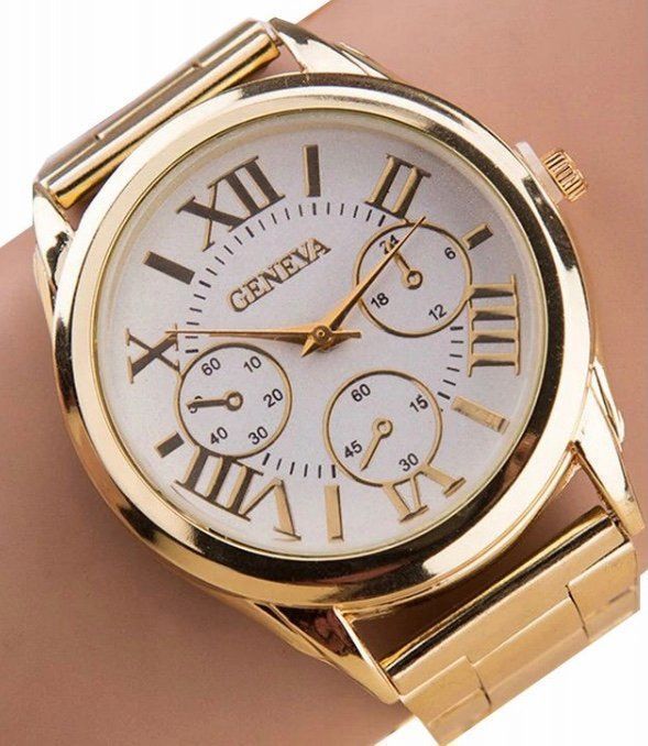 Orologi: Damenuhr, Geneva Luxury, Farbe Gold – Nuovo e nell'imballaggio originale da St. Gallen venduto da Martunia